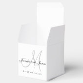 Klassiek Zwart Wit Grijs Monogram Favor Box Bedankdoosjes (Geopend)
