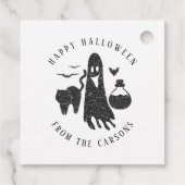 Klassiek Zwart Wit Halloween Party Spinnenweb Bedankjes Labels (Achterkant)