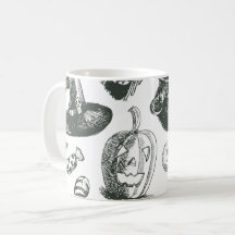Klassiek zwart-wit Halloweenpatroon