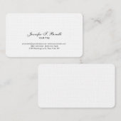 Klassiek zwart-wit handschrift Script Plain Visitekaartje (Voorkant / Achterkant)