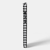 Klassiek zwart-wit houndstooth met monogram Case-Mate iPhone case (Achterkant / Links)