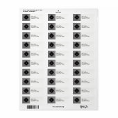 Klassiek zwart-wit houndstooth met monogram etiket (Full Sheet)