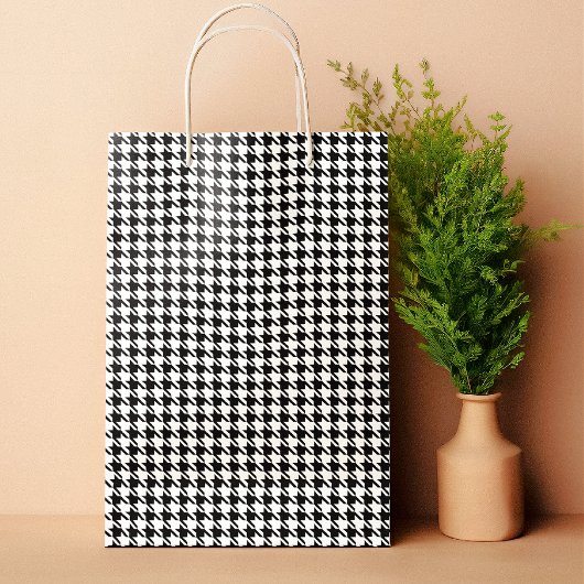 Klassiek zwart-wit Houndstooth Pattern Klein Cadeauzakje