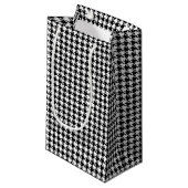 Klassiek zwart-wit Houndstooth Pattern Klein Cadeauzakje (Voorkant Gekanteld)
