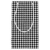 Klassiek zwart-wit Houndstooth Pattern Klein Cadeauzakje (Voorkant)