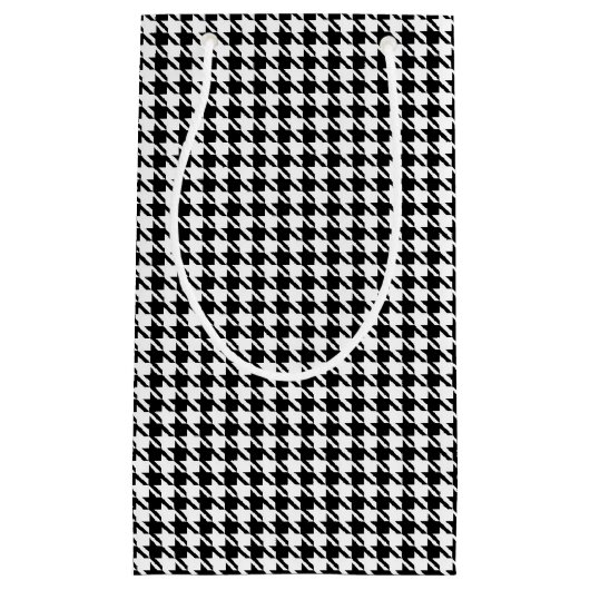Klassiek  zwart-wit Houndstooth Pattern Klein Cadeauzakje (Voorkant)