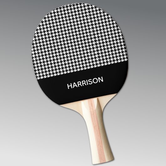 Klassiek zwart-wit Houndstooth Ping Pong Batje