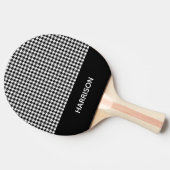Klassiek zwart-wit Houndstooth Ping Pong Batje (Zijkant)