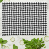 Klassiek zwart-wit houndstooth theedoek (Gevouwen)