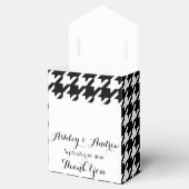 Klassiek zwart-wit-houndstoothatroon bedankdoosjes (Geopend)