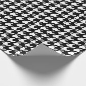 Klassiek zwart-wit-houndstoothatroon cadeaupapier (Hoek)