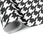 Klassiek zwart-wit-houndstoothatroon cadeaupapier (Rol Hoek)