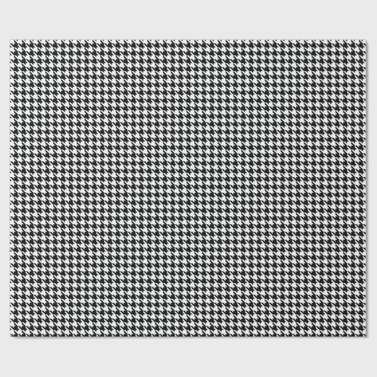 Klassiek zwart-wit-houndstoothatroon cadeaupapier (Vlak)
