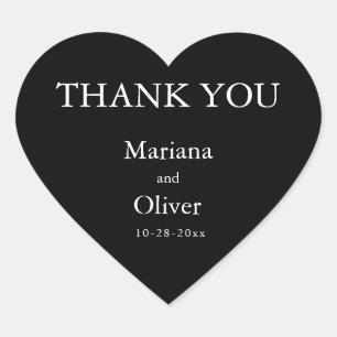Klassiek zwart-wit huwelijk hart sticker