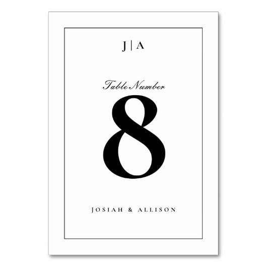 Klassiek zwart-wit huwelijk kaart (Voorkant)