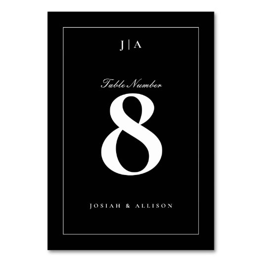 Klassiek zwart-wit huwelijk kaart (Voorkant)