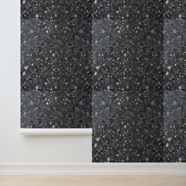 Klassiek zwart-wit marmer behang (Applicatie)