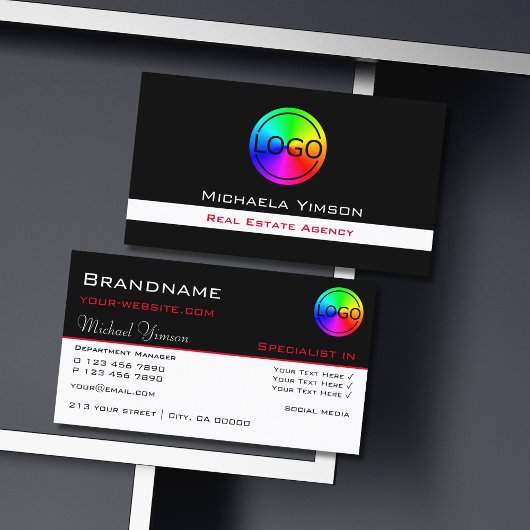 Klassiek zwart-wit met Logo Professional Visitekaartje