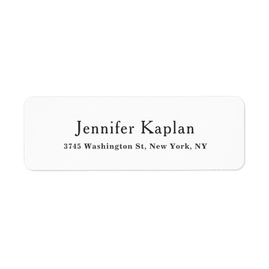Klassiek Zwart & Wit Minimalistisch Professioneel Etiket (Voorkant)