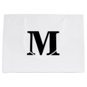 Klassiek zwart-wit modern lettermonogram groot cadeauzakje (Voorkant)