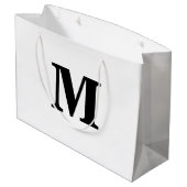 Klassiek zwart-wit modern lettermonogram groot cadeauzakje (Achterkant Gekanteld)