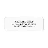 Klassiek zwart-wit modern retouradres etiket (Voorkant)