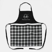 Klassiek zwart-wit monogram afgespeeld schort (Voorkant)