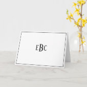 Klassiek zwart-wit monogram Briefpapier Kaart (Gele Bloem)