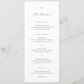 Klassiek zwart-wit monogram elegante trouw menu (Voorkant)