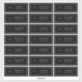 Klassiek zwart-wit monogram gastadres sticker (Vel)