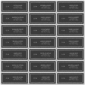 Klassiek zwart-wit monogram gastadres sticker (Voorkant)