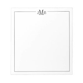 Klassiek, zwart-wit monogram notitieblok