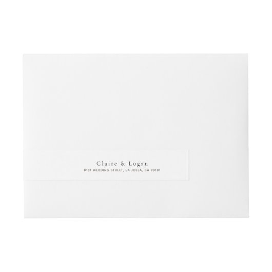 Klassiek zwart-wit monogram wikkellabel adreslabel wikkel (Voorkant)