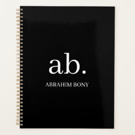 Klassiek zwart-wit monogramontwerp planner