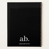 Klassiek zwart-wit monogramontwerp planner (Achterkant)