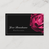 Klassiek Zwart-wit Mooie Rode Roos Eenvoudig Visitekaartje (Voorkant)