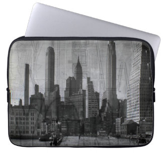 Klassiek zwart-wit New York City Laptop Sleeve