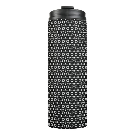 Klassiek zwart-wit ontwerp thermosbeker (Voorkant)