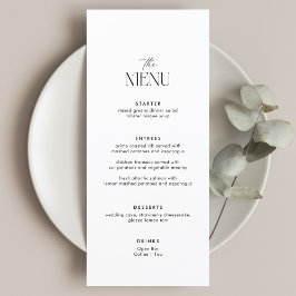 Klassiek zwart-wit oude geld bruiloft menu