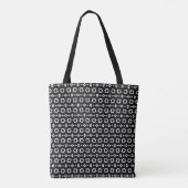 Klassiek zwart-wit patroon tote bag (Achterkant)
