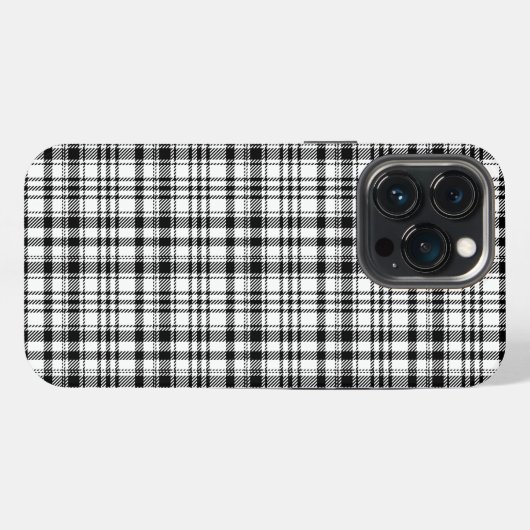 Klassiek zwart & wit PLaid iPhone Hoesje (Achterkant horizontaal)