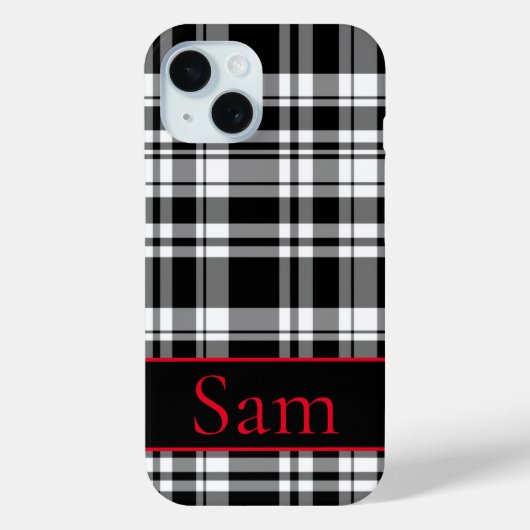 Klassiek Zwart Wit Plaid patroon Case-Mate iPhone Case (Achterkant)