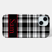 Klassiek Zwart Wit Plaid patroon Case-Mate iPhone Case (Achterkant (horizontaal))