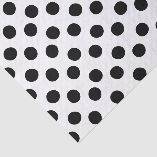Klassiek zwart-wit poladot-papier tissuepapier (Detail)