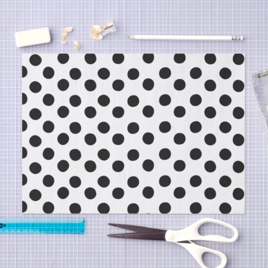 Klassiek zwart-wit poladot-papier tissuepapier (Craft)