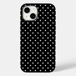 Klassiek zwart-wit polka stippenpatroon 14 Case-Mate iPhone 14 hoesje