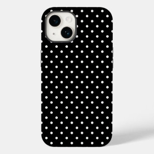 Klassiek zwart-wit polka stippenpatroon 14 Case-Mate iPhone 14 hoesje