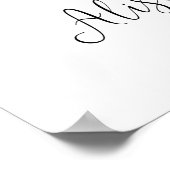 Klassiek zwart-wit proefhuwelijksdiner welkomstbor poster (Hoek)