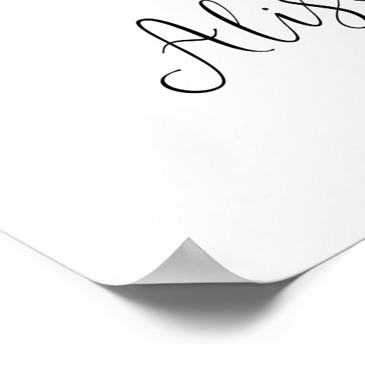 Klassiek zwart-wit proefhuwelijksdiner welkomstbor poster (Hoek)