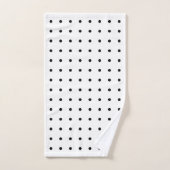 Klassiek zwart-wit puntenpatroon op wit bad handdoek (Handdoek)